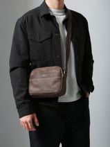 Cross Body Tas Etrier Bruin spider ESPI710M-vue-porte